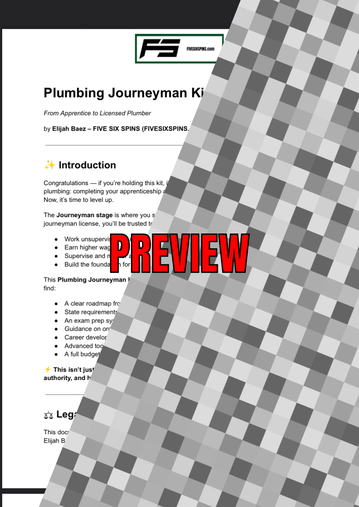 Plumbing Journeyman Kit
