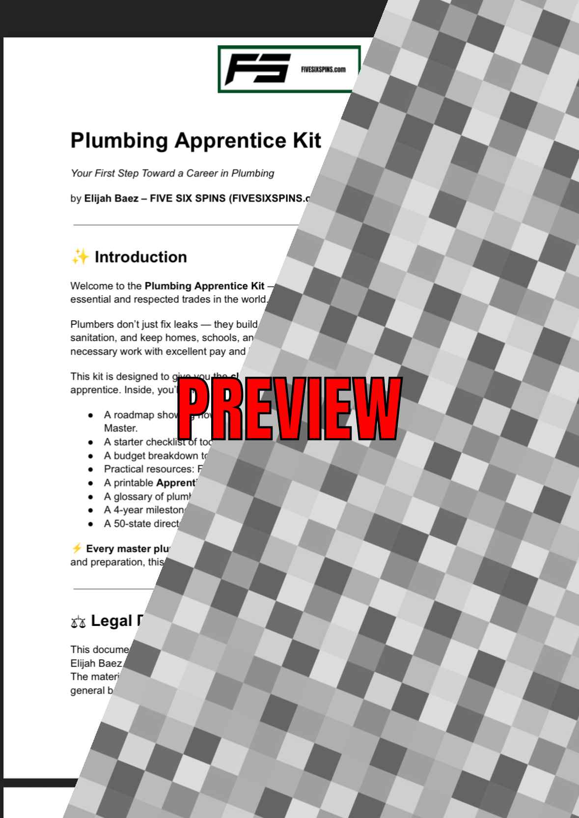Plumbing Apprentice Kit